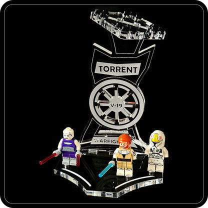 Display stand angled for Lego 75432 V-19 Torrent Starfighter + minifigures slots (A1119)-8