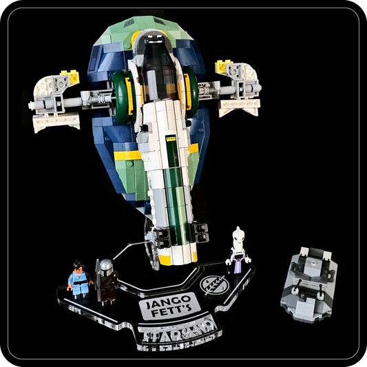 Display stand angled for Lego 75433 Jango Fett's Starship + Minifigures plate (A1121)-1