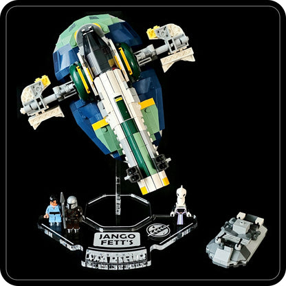 Display stand angled for Lego 75433 Jango Fett's Starship + Minifigures plate (A1121)-5