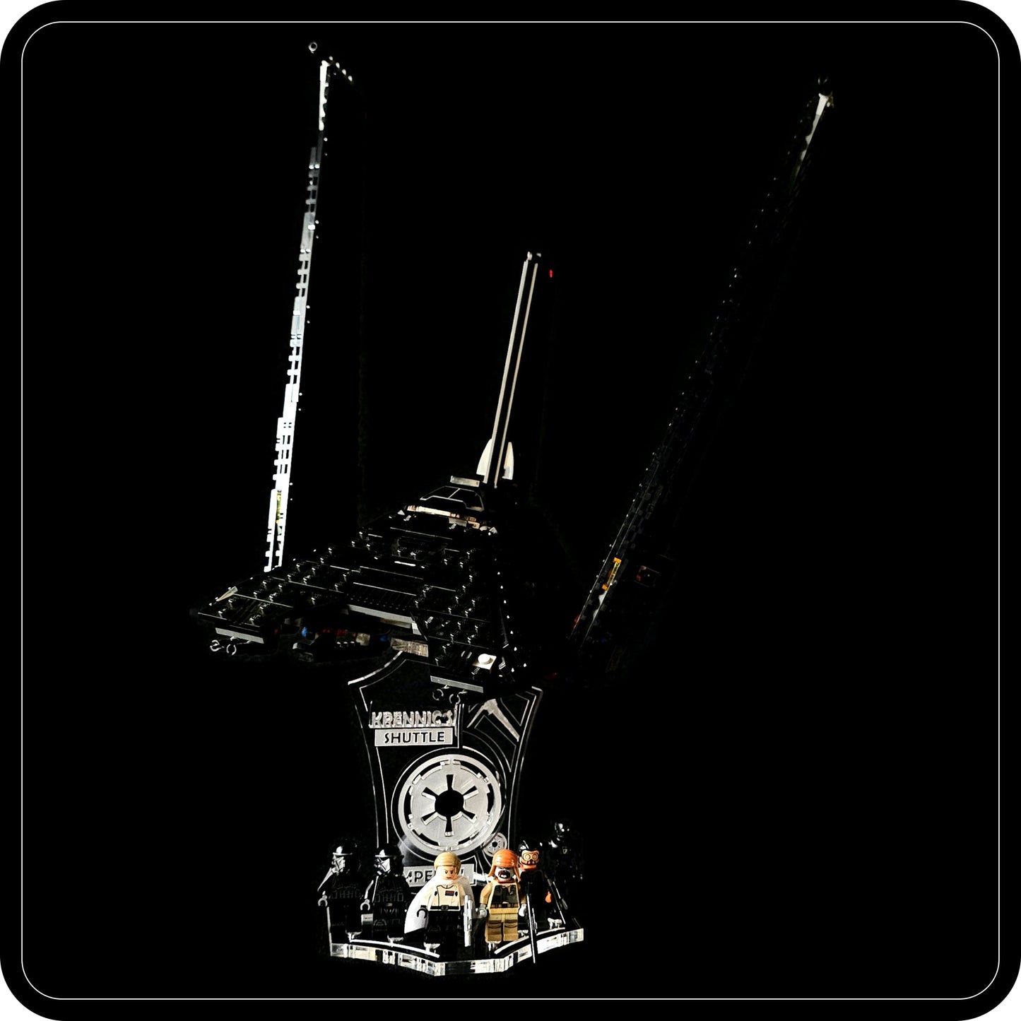 Display stand angled for Lego - 75156 Krennic's Imperial Shuttle + minifigures slots (A1124)-1