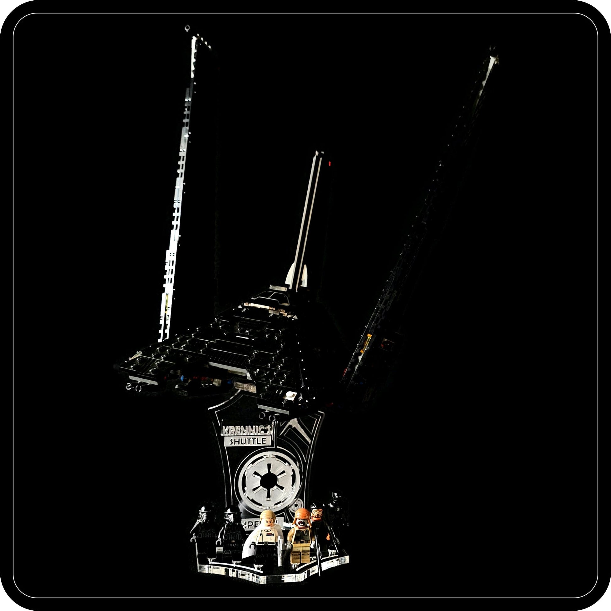 Display stand angled for Lego - 75156 Krennic's Imperial Shuttle + minifigures slots (A1124)-1