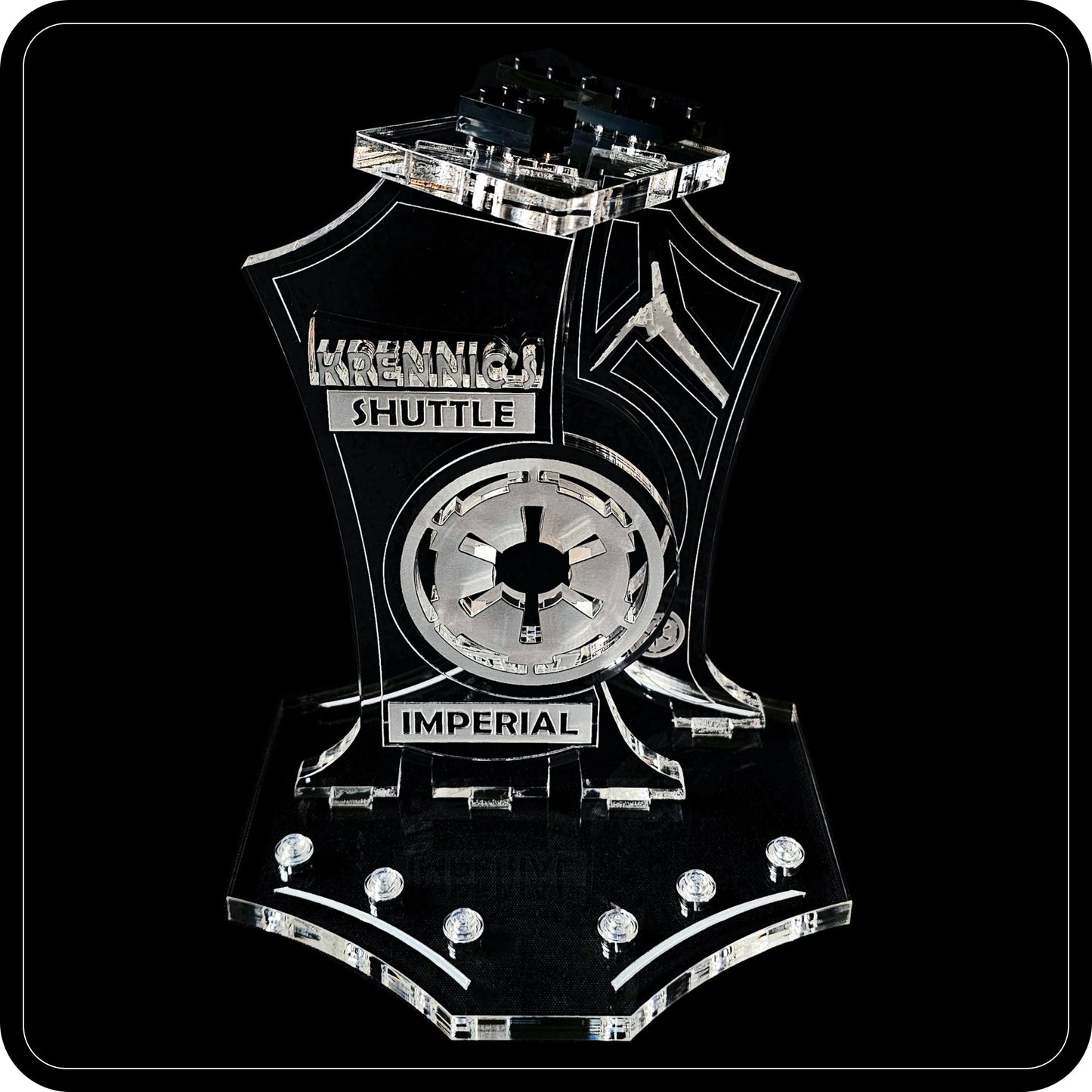 Display stand angled for Lego - 75156 Krennic's Imperial Shuttle + minifigures slots (A1124)-3