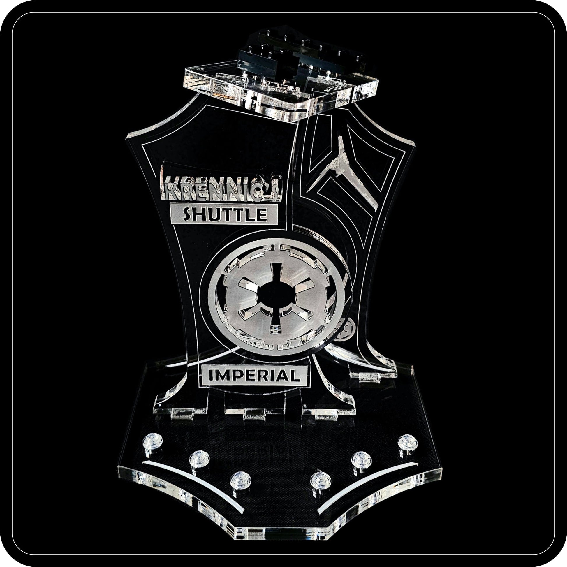 Display stand angled for Lego - 75156 Krennic's Imperial Shuttle + minifigures slots (A1124)-3