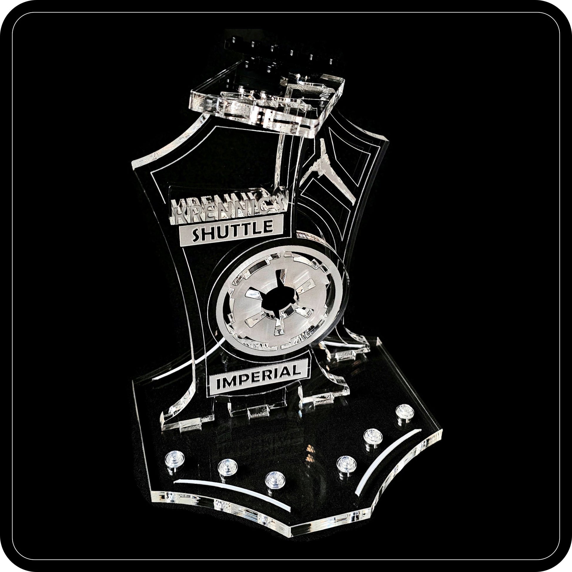 Display stand angled for Lego - 75156 Krennic's Imperial Shuttle + minifigures slots (A1124)-5