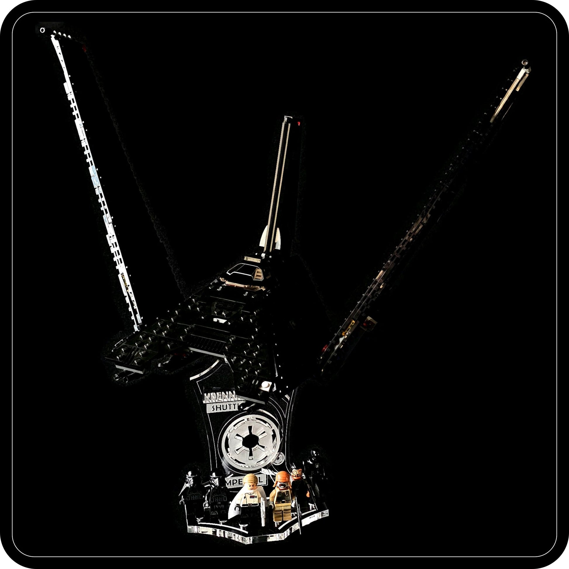 Display stand angled for Lego - 75156 Krennic's Imperial Shuttle + minifigures slots (A1124)-7