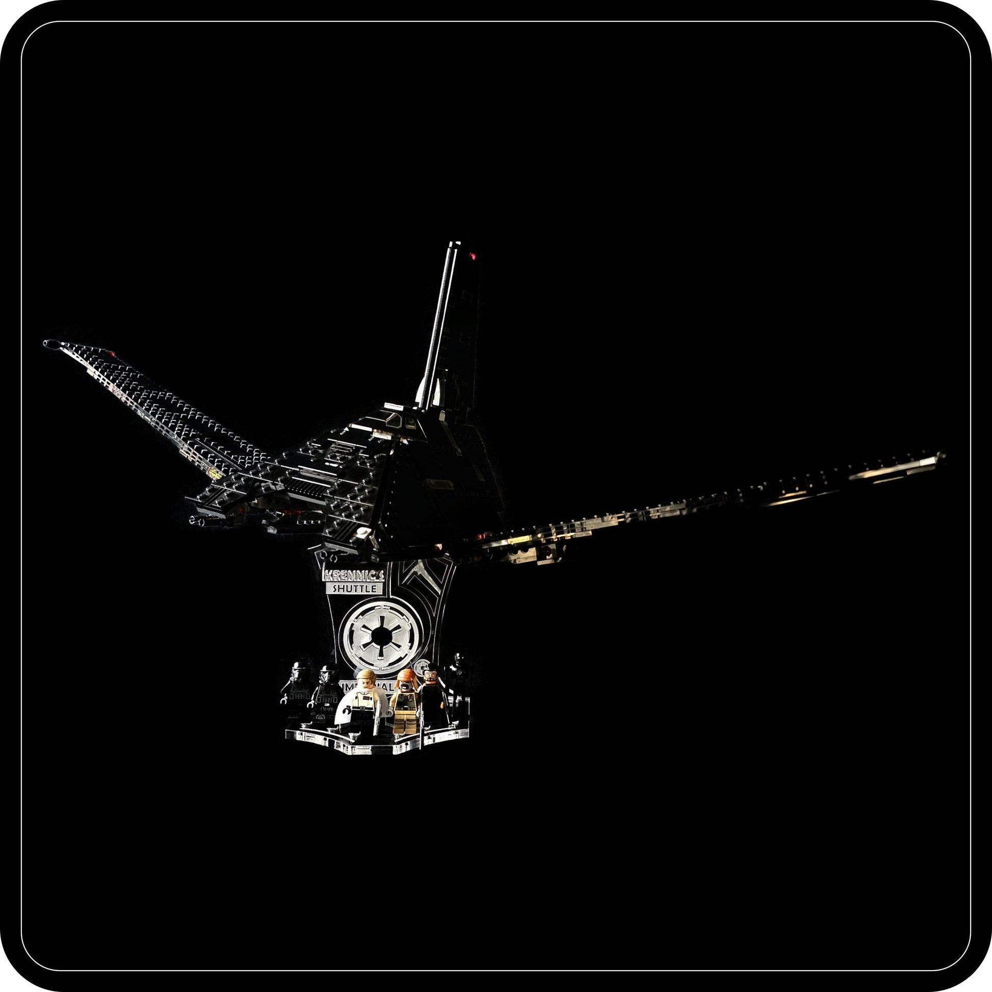 Display stand angled for Lego - 75156 Krennic's Imperial Shuttle + minifigures slots (A1124)-8