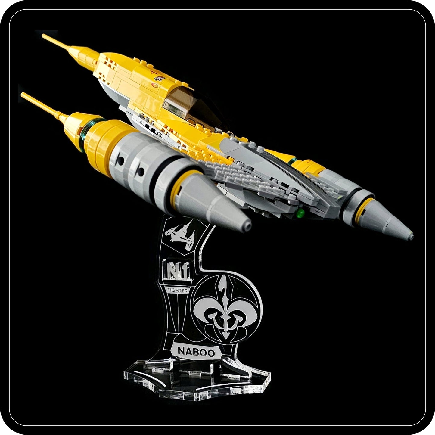 Display stand angled for Lego 75092-7877-7660-7141 Naboo Starfighter (A1125)-1