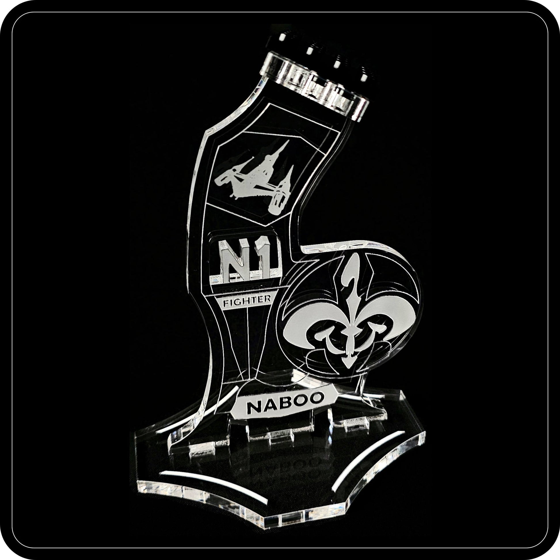 Display stand angled for Lego 75092-7877-7660-7141 Naboo Starfighter (A1125)-3