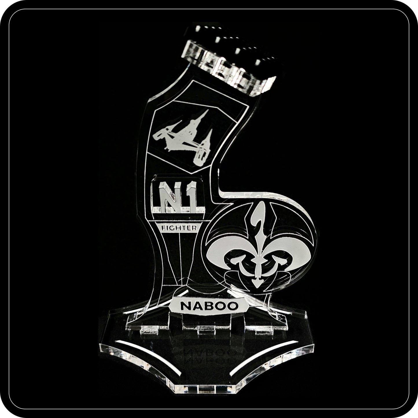 Display stand angled for Lego 75092-7877-7660-7141 Naboo Starfighter (A1125)-4