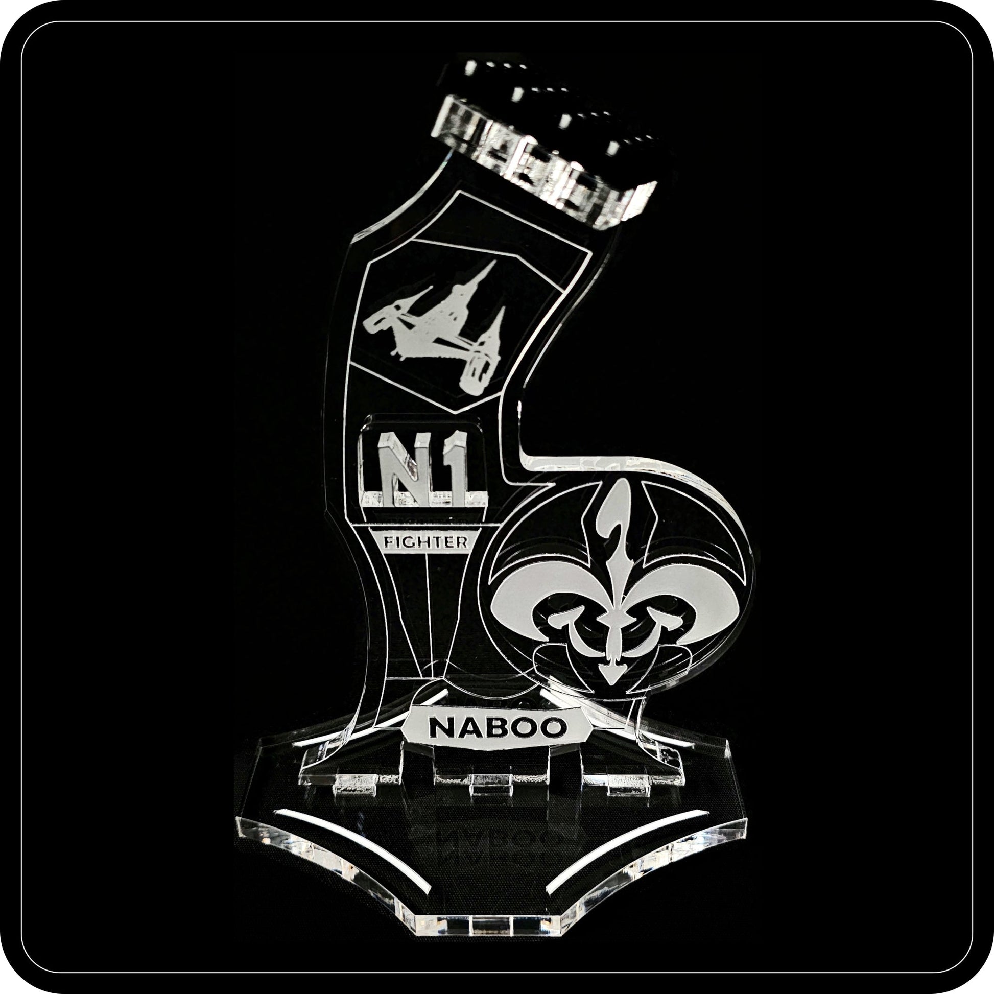 Display stand angled for Lego 75092-7877-7660-7141 Naboo Starfighter (A1125)-4