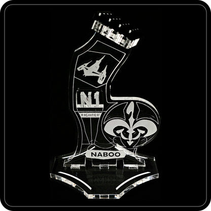 Display stand angled for Lego 75092-7877-7660-7141 Naboo Starfighter (A1125)-4