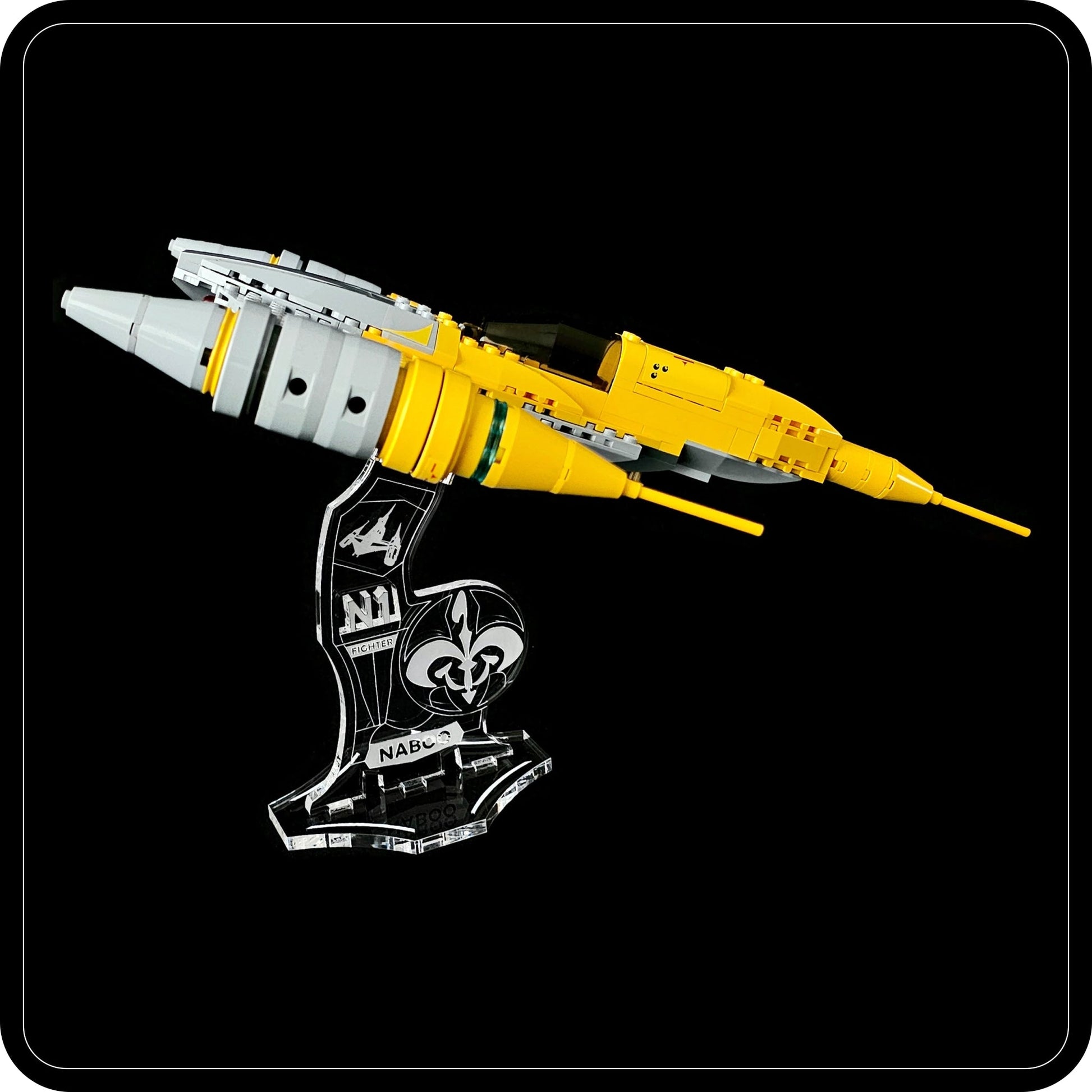 Display stand angled for Lego 75092-7877-7660-7141 Naboo Starfighter (A1125)-5