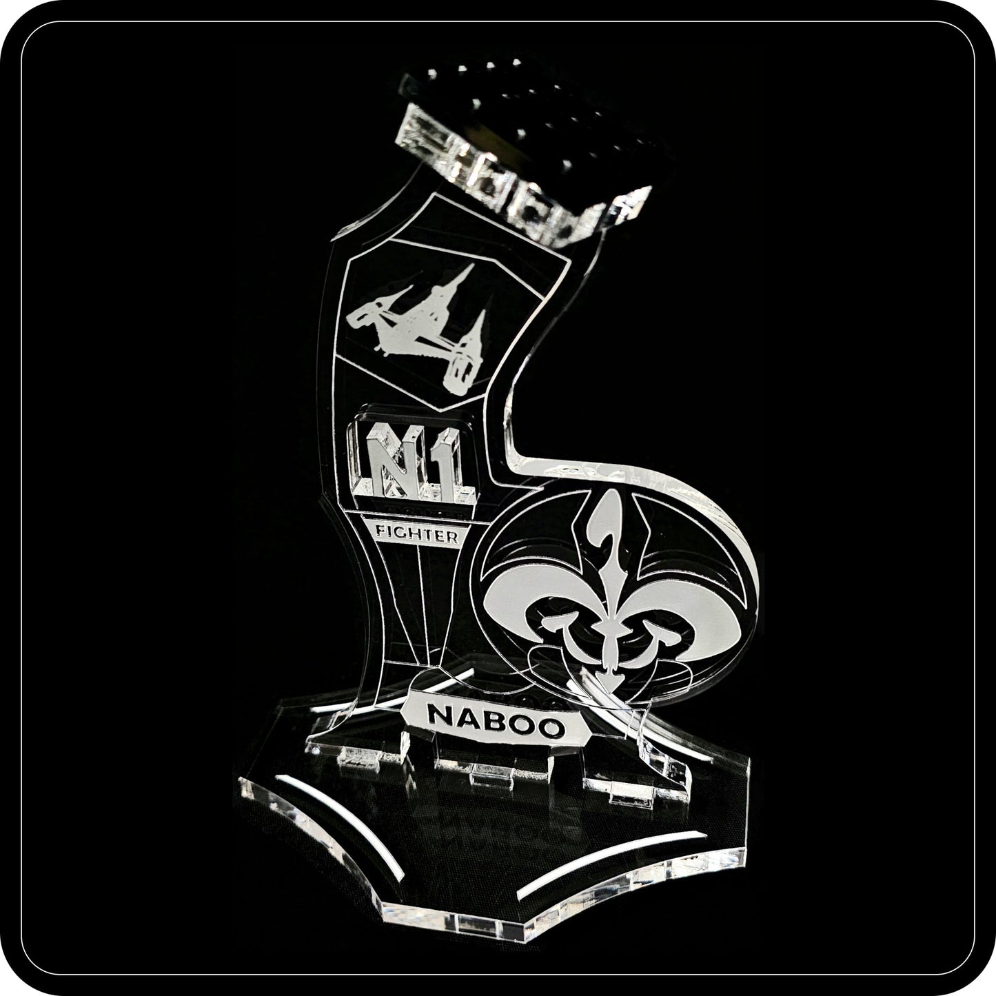 Display stand angled for Lego 75092-7877-7660-7141 Naboo Starfighter (A1125)-6