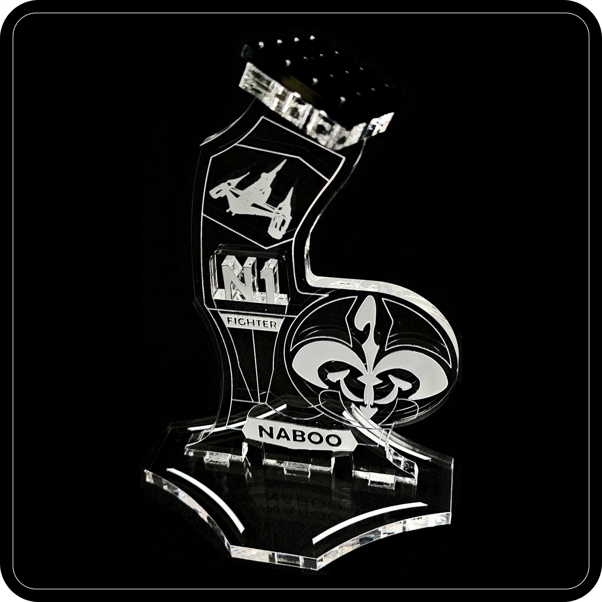 Display stand angled for Lego 75092-7877-7660-7141 Naboo Starfighter (A1125)-6