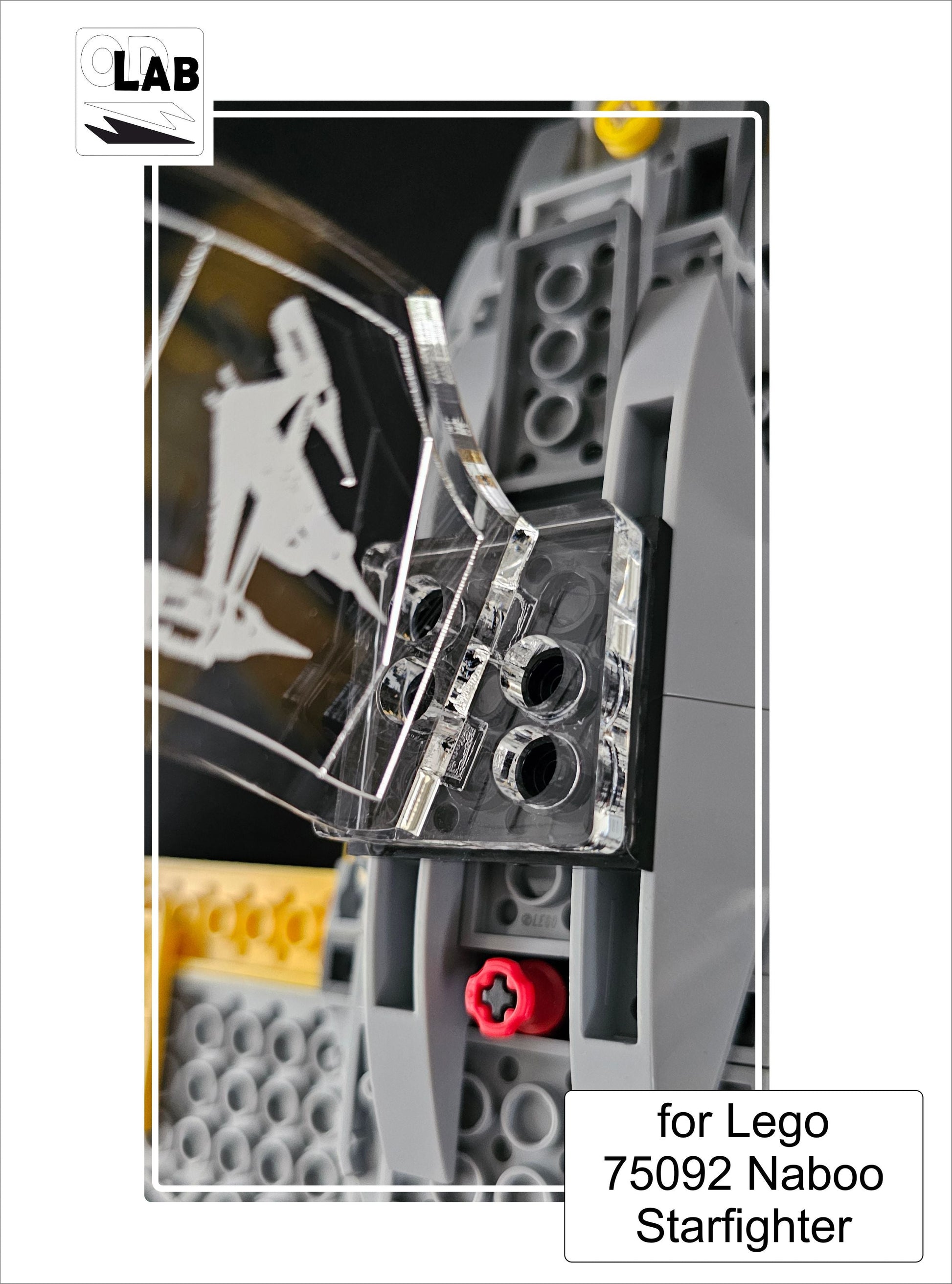 Display stand angled for Lego 75092-7877-7660-7141 Naboo Starfighter (A1125)-f