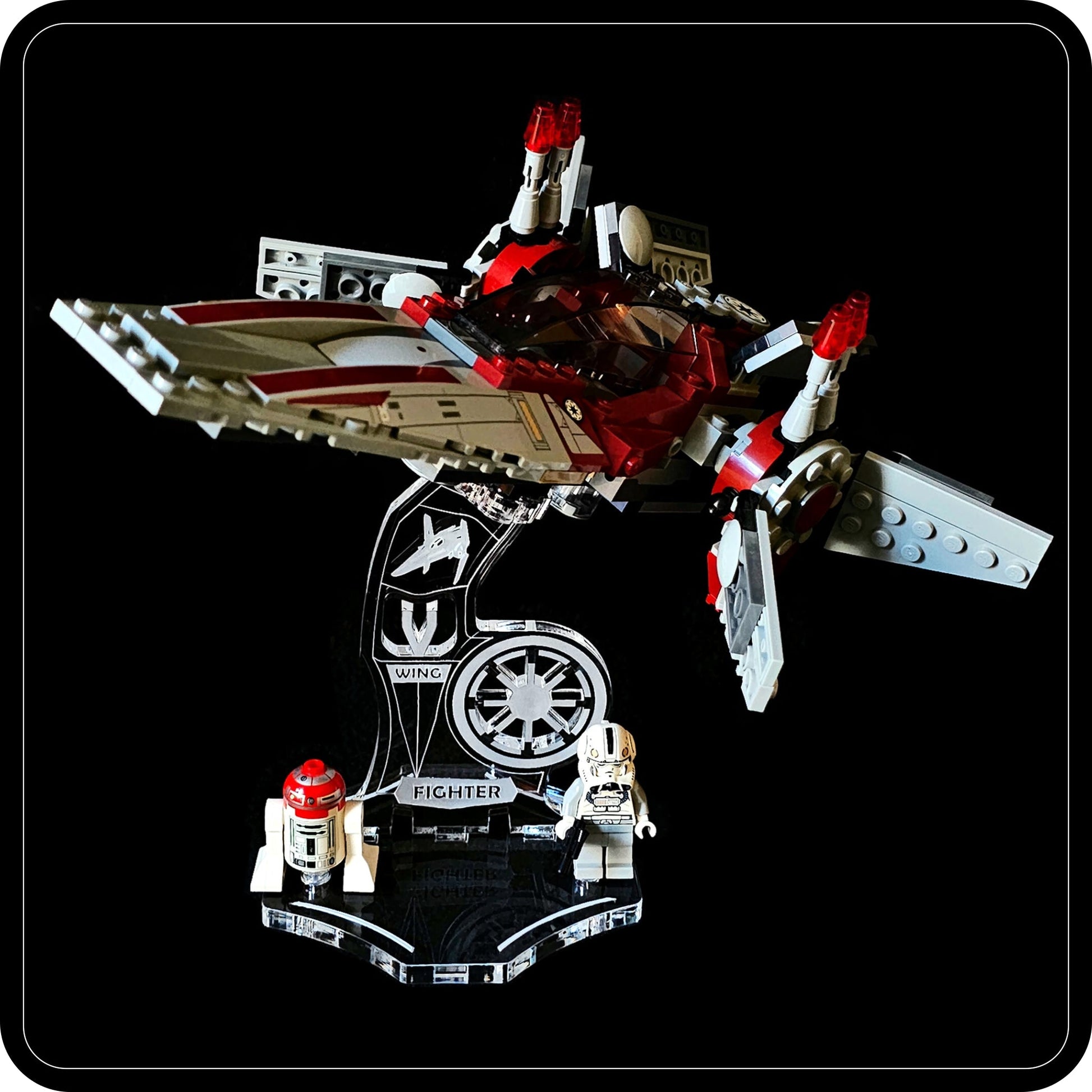 Display stand angled for Lego 75039-6205 V-Wing Starfighter (A1126)-2