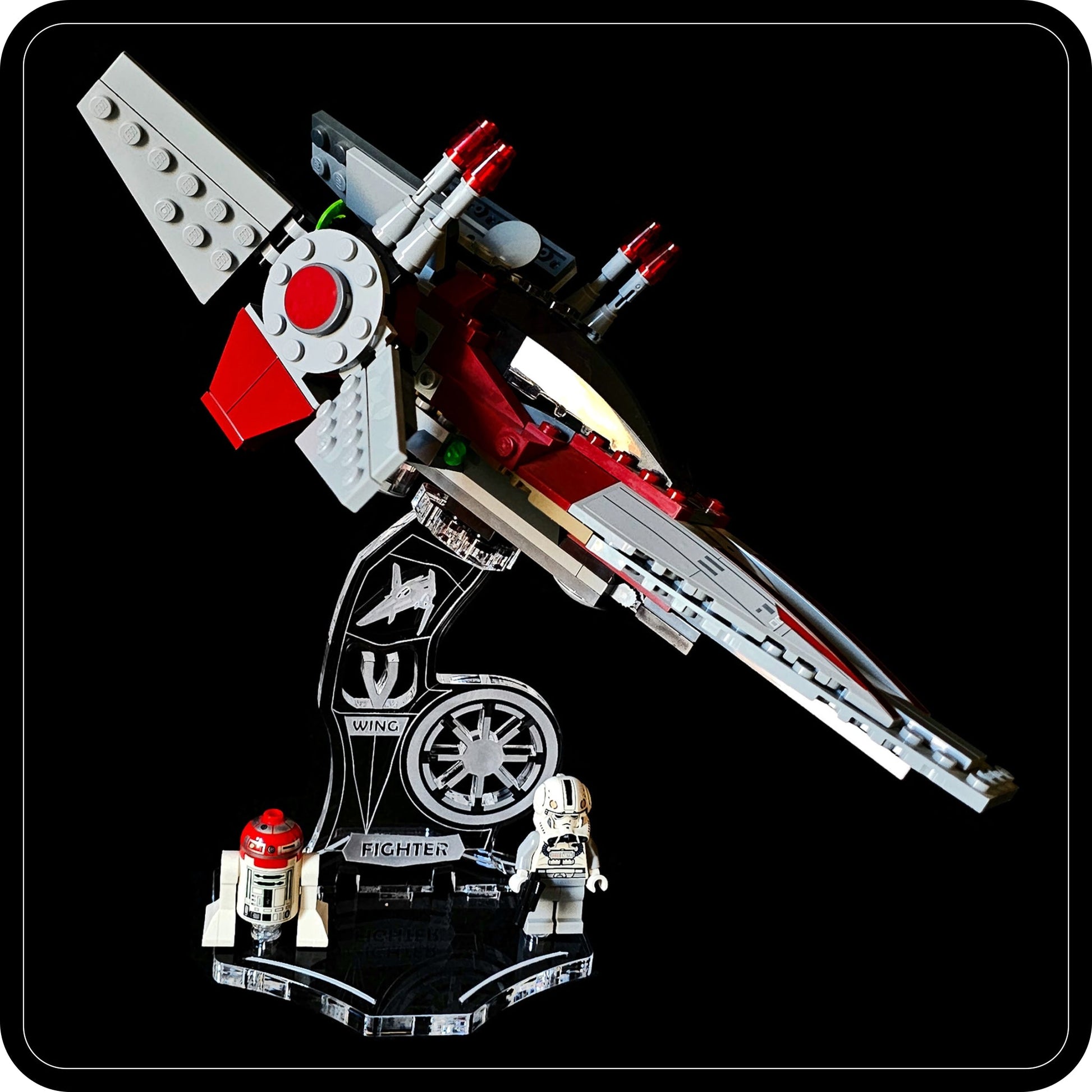 Display stand angled for Lego 75039-6205 V-Wing Starfighter (A1126)-5