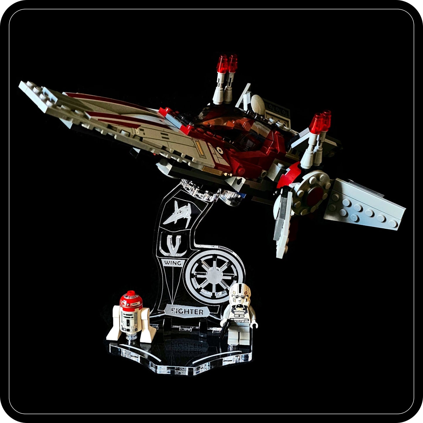 Display stand angled for Lego 75039-6205 V-Wing Starfighter (A1126)-6