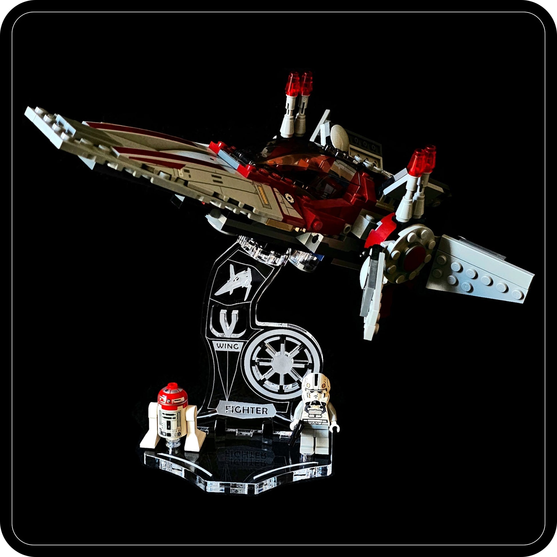 Display stand angled for Lego 75039-6205 V-Wing Starfighter (A1126)-6