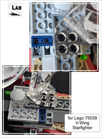 Display stand angled for Lego 75039-6205 V-Wing Starfighter (A1126)-f