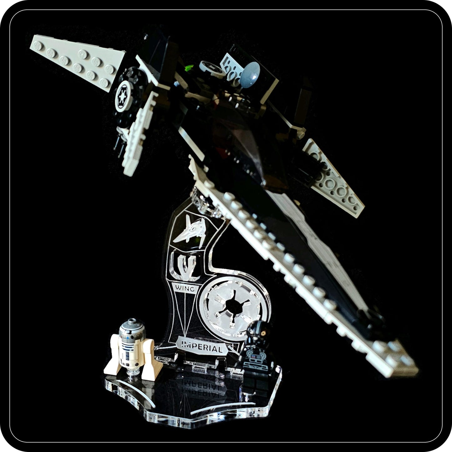 Display stand angled for Lego 7915 Imperial V-wing Starfighter (A1127)-2