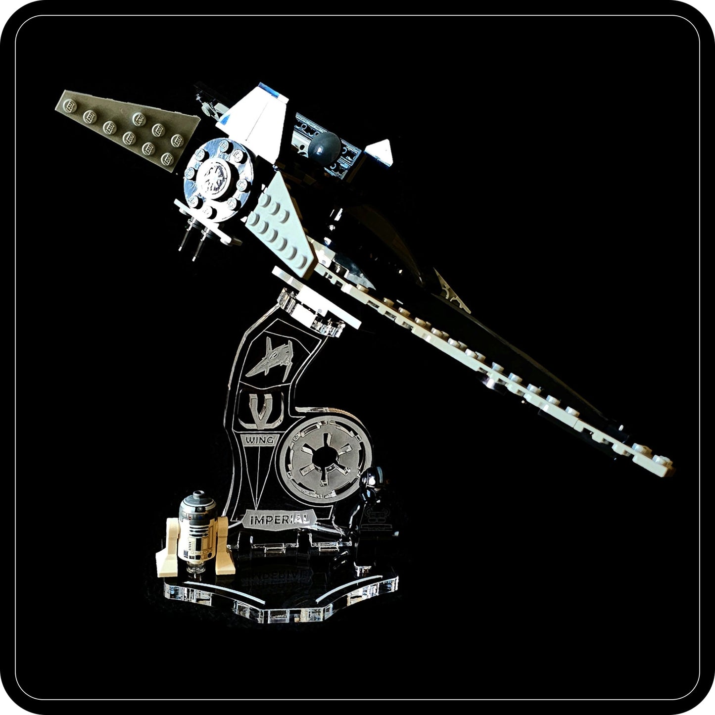 Display stand angled for Lego 7915 Imperial V-wing Starfighter (A1127)-5