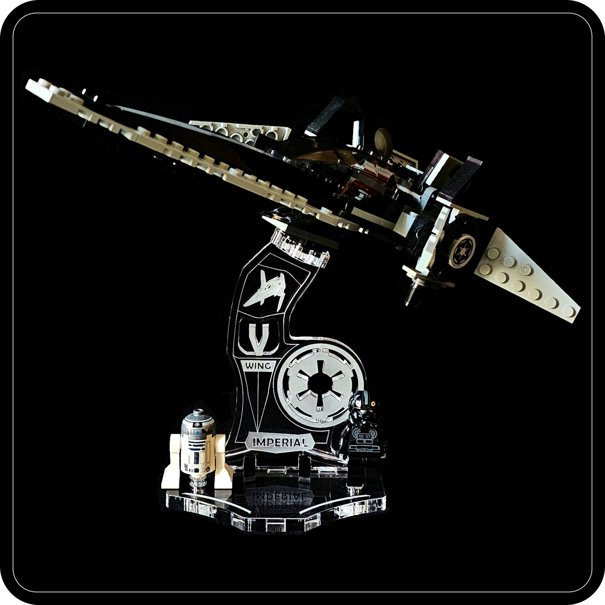 Display stand angled for Lego 7915 Imperial V-wing Starfighter (A1127)-6
