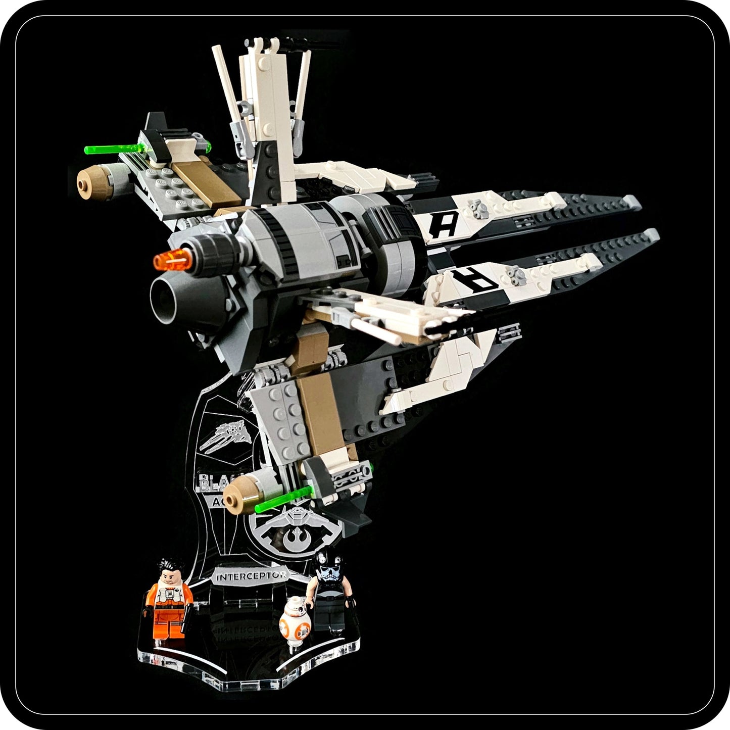 Display stand angled for Lego 75242 Black Ace TIE Interceptor (A1128)-10