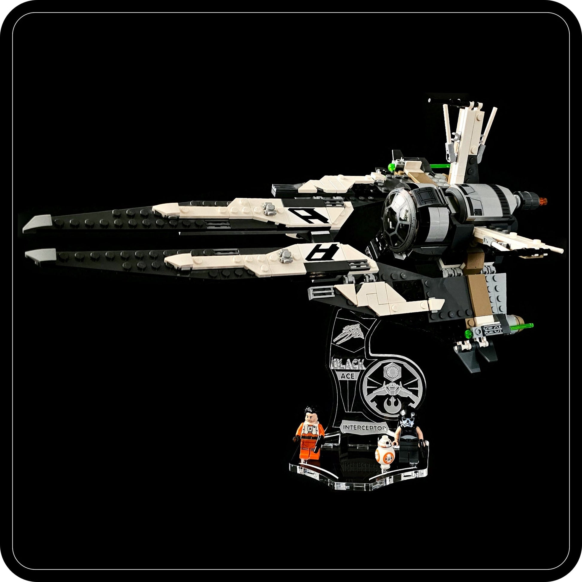 Display stand angled for Lego 75242 Black Ace TIE Interceptor (A1128)-1