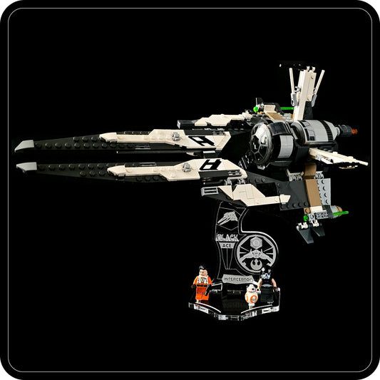 Display stand angled for Lego 75242 Black Ace TIE Interceptor (A1128)-1