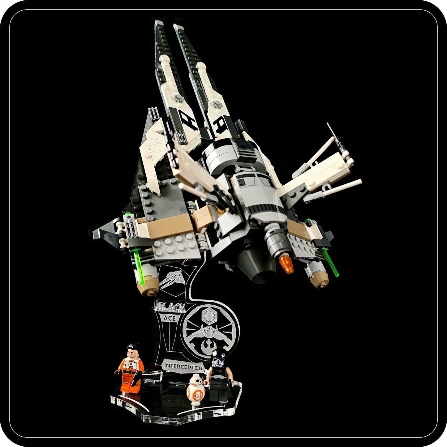 Display stand angled for Lego 75242 Black Ace TIE Interceptor (A1128)-2
