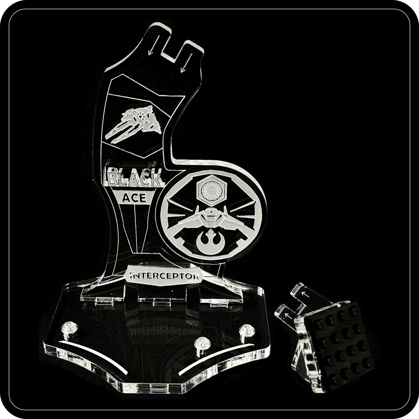 Display stand angled for Lego 75242 Black Ace TIE Interceptor (A1128)-3