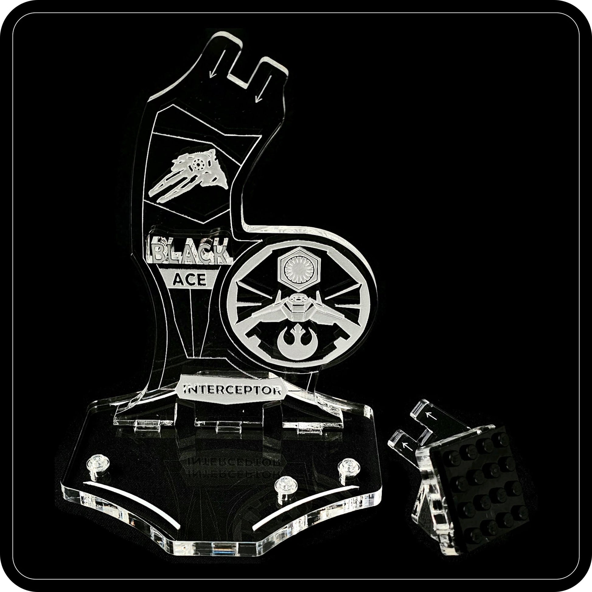 Display stand angled for Lego 75242 Black Ace TIE Interceptor (A1128)-3