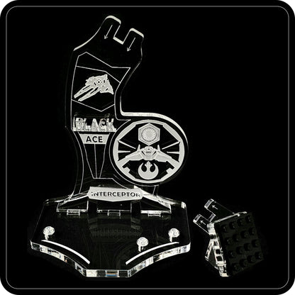 Display stand angled for Lego 75242 Black Ace TIE Interceptor (A1128)-3