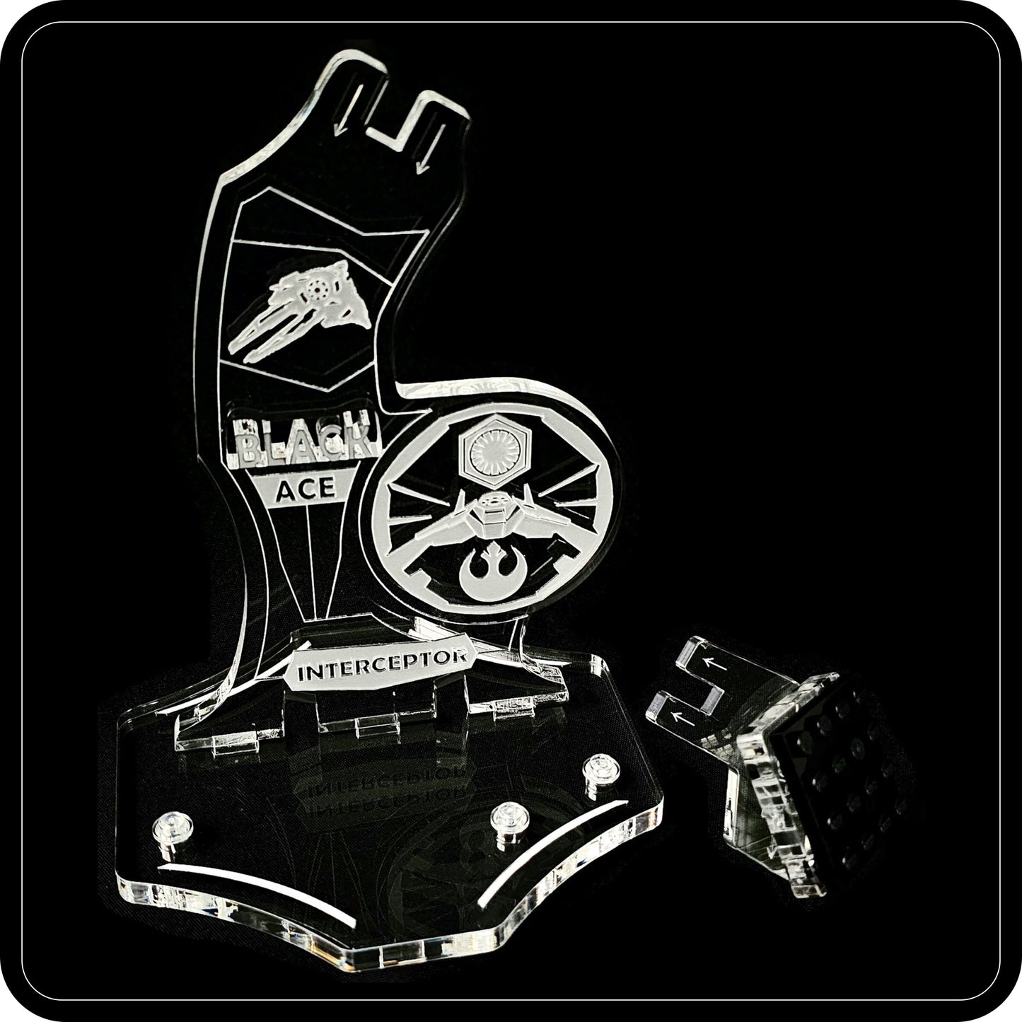 Display stand angled for Lego 75242 Black Ace TIE Interceptor (A1128)-4