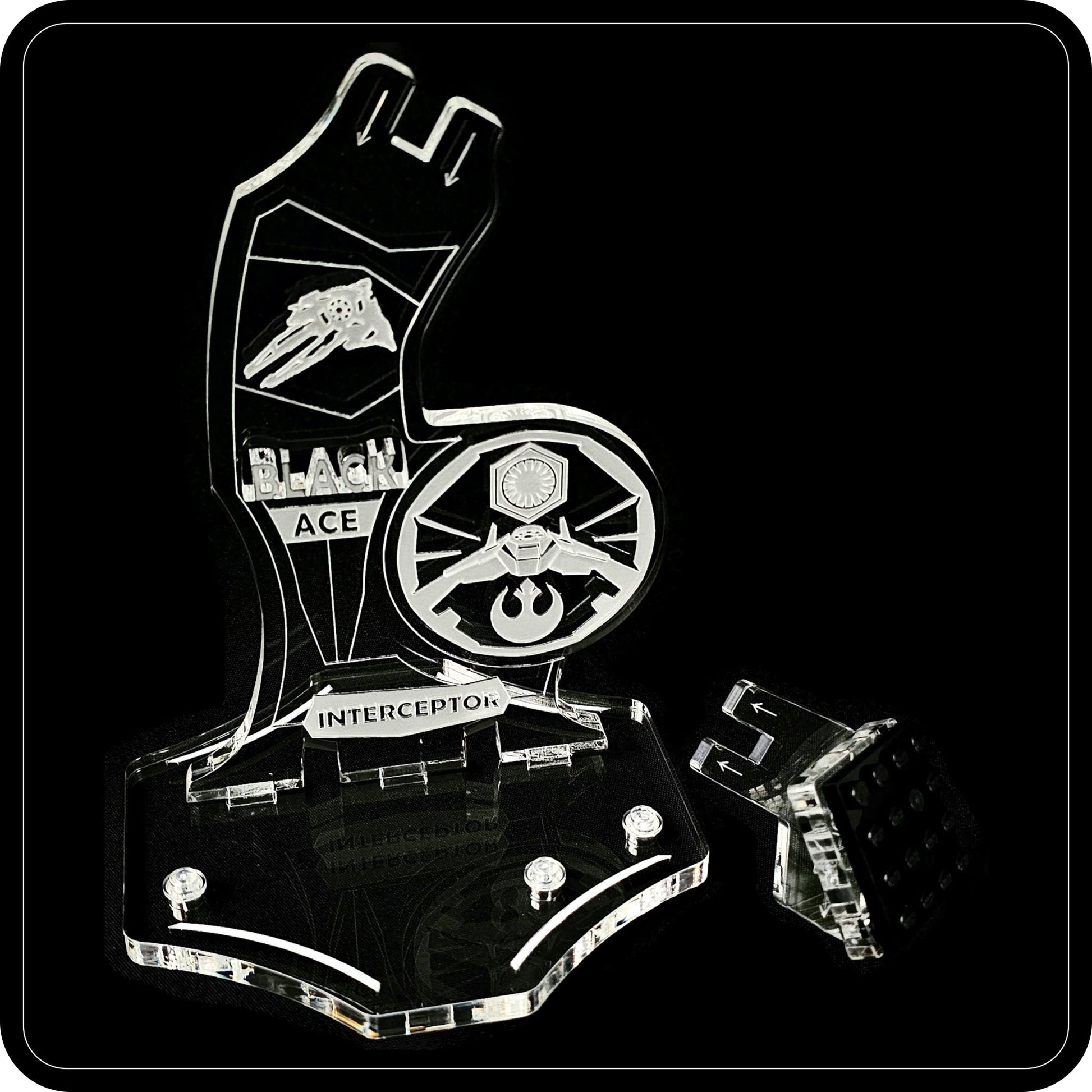 Display stand angled for Lego 75242 Black Ace TIE Interceptor (A1128)-4