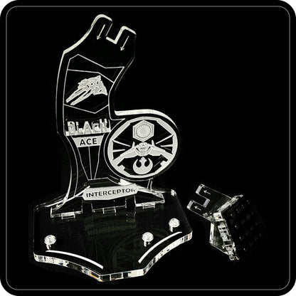 Display stand angled for Lego 75242 Black Ace TIE Interceptor (A1128)-4