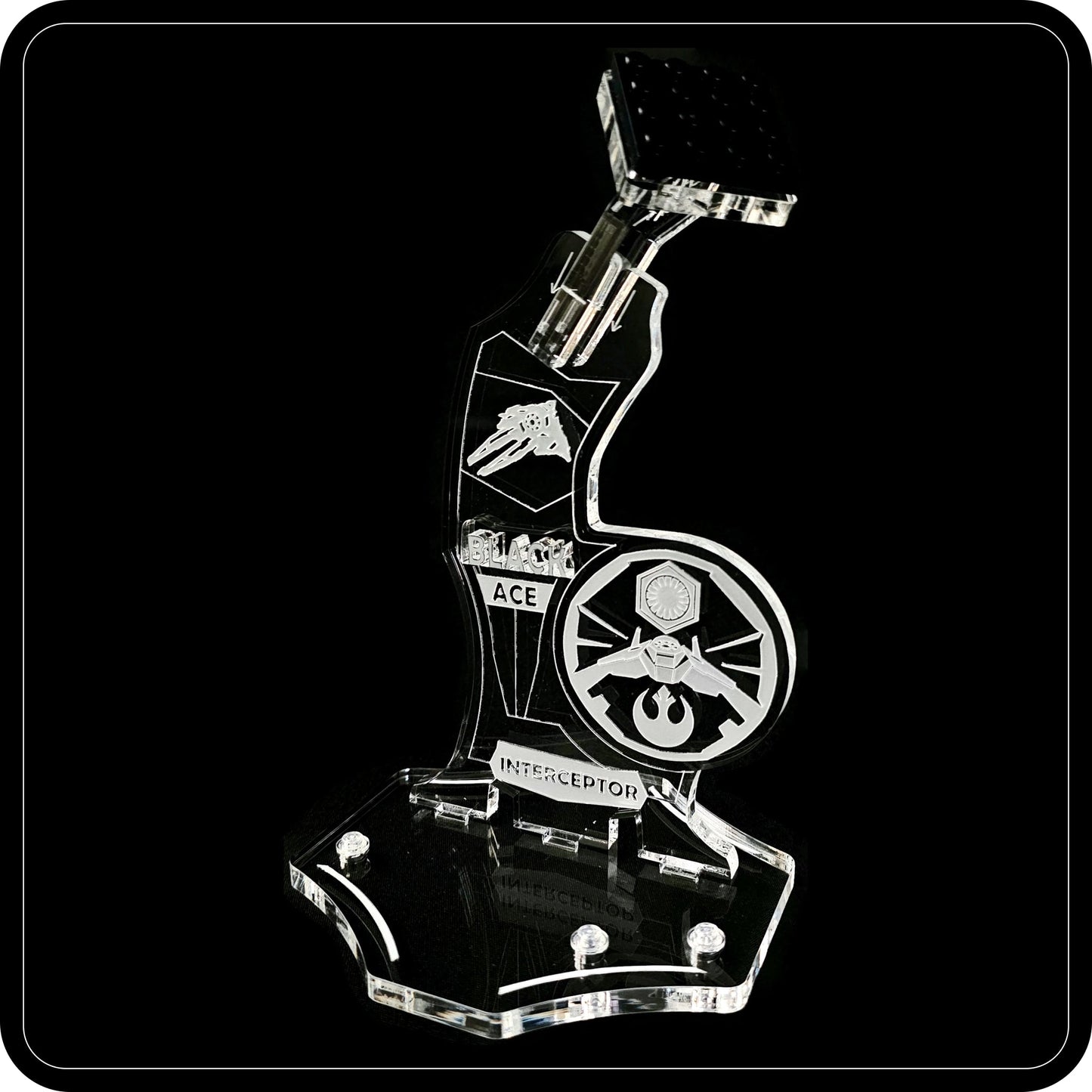 Display stand angled for Lego 75242 Black Ace TIE Interceptor (A1128)-5