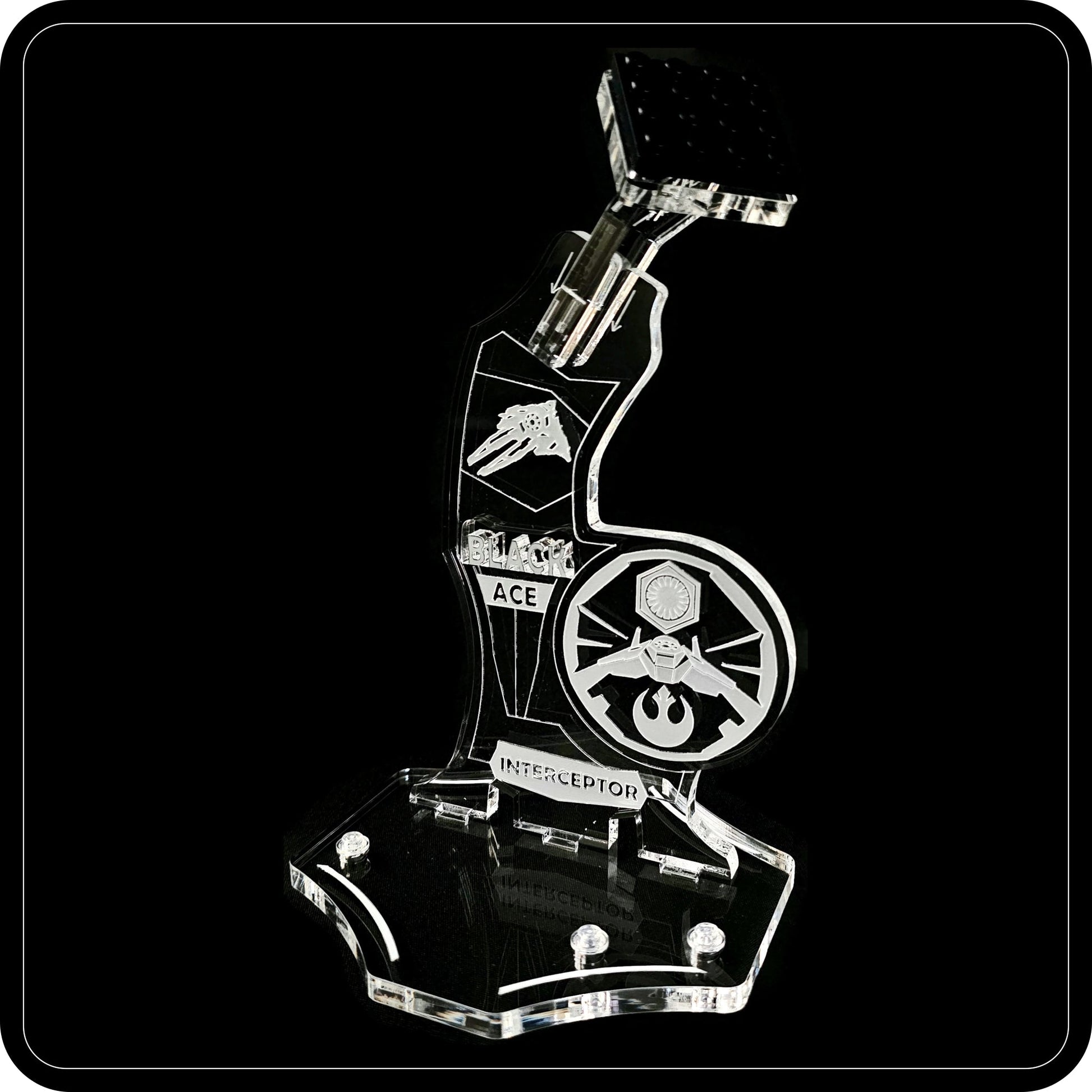 Display stand angled for Lego 75242 Black Ace TIE Interceptor (A1128)-5