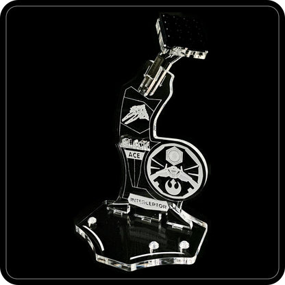 Display stand angled for Lego 75242 Black Ace TIE Interceptor (A1128)-5