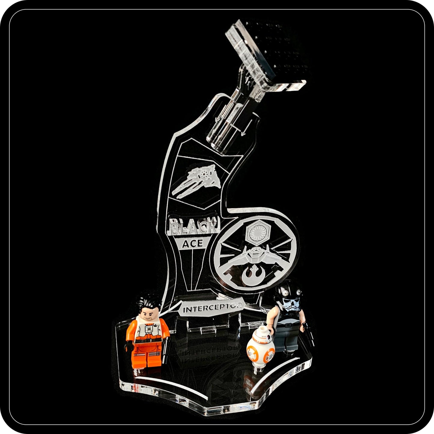 Display stand angled for Lego 75242 Black Ace TIE Interceptor (A1128)-6