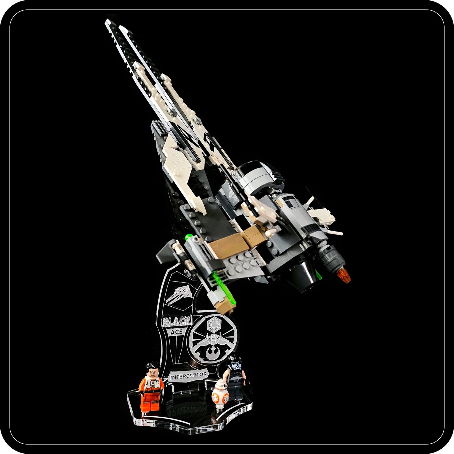 Display stand angled for Lego 75242 Black Ace TIE Interceptor (A1128)-8