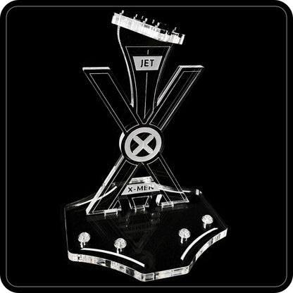 Display stand angled for Lego 76281 X-Men X-Jet + minifigures slots (A1129)-2