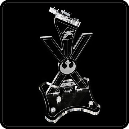 Display stand angled for Lego 75393 X-WING Fighter + minifigures slots (A1130)-3