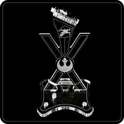 Display stand angled for Lego 75393 X-WING Fighter + minifigures slots (A1130)-4