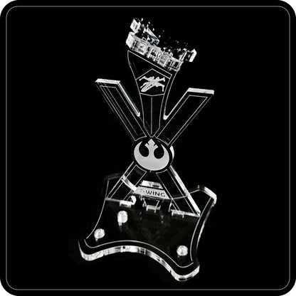 Display stand angled for Lego 75393 X-WING Fighter + minifigures slots (A1130)-5