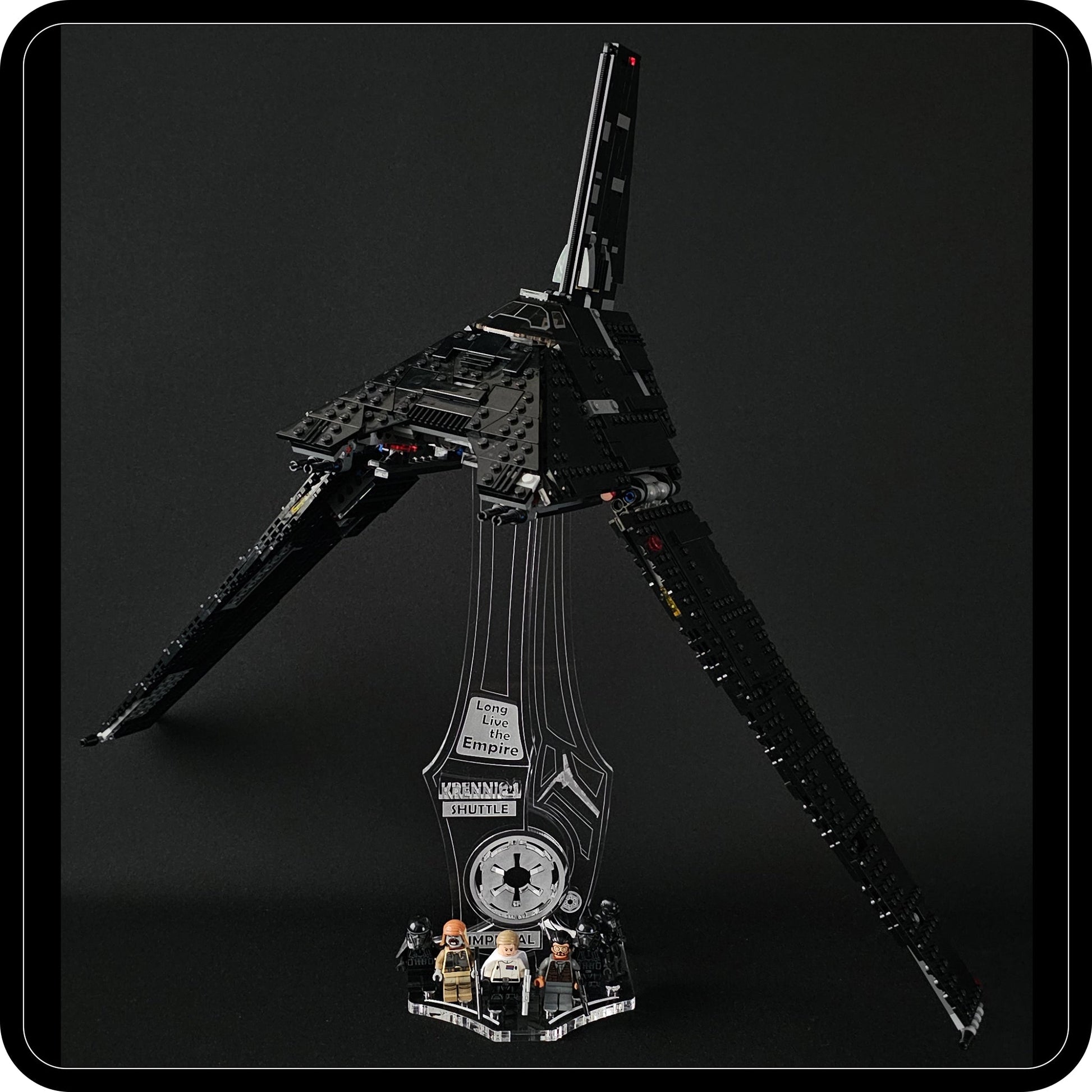 Display stand angled for Lego - 75156 Krennic's Imperial Shuttle + minifigures slots (A1131)-1