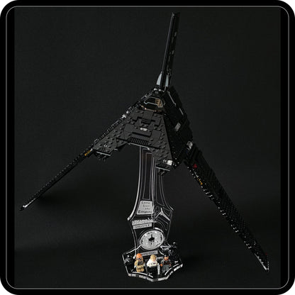 Display stand angled for Lego - 75156 Krennic's Imperial Shuttle + minifigures slots (A1131)-2