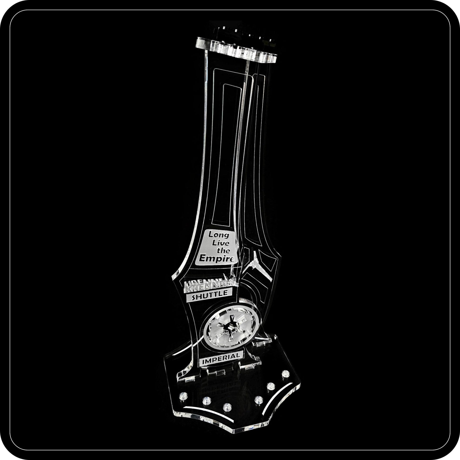 Display stand angled for Lego - 75156 Krennic's Imperial Shuttle + minifigures slots (A1131)-3