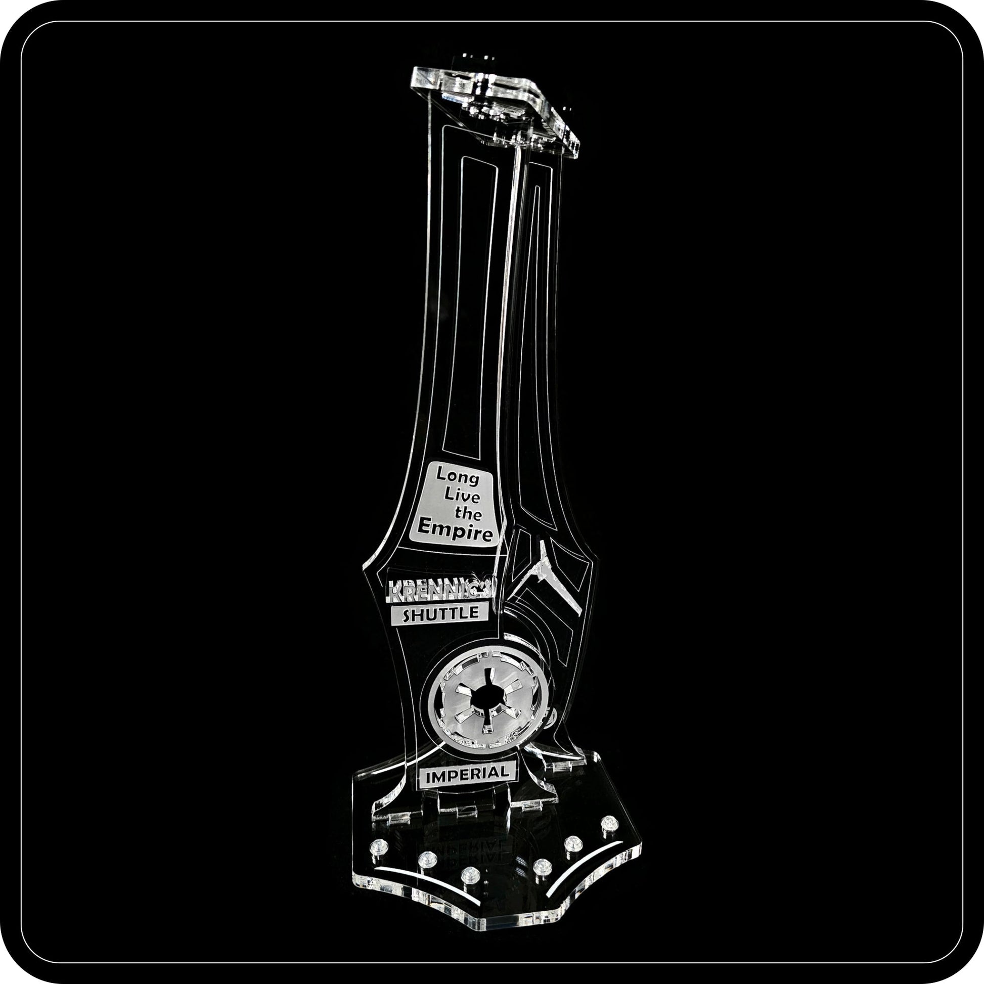 Display stand angled for Lego - 75156 Krennic's Imperial Shuttle + minifigures slots (A1131)-4